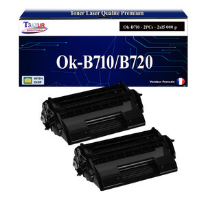 T3AZUR - 2x Toners compatibles avec Oki B710  B720DN  B720N  B730  B730DN  B730N