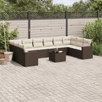 vidaXL Salon de jardin et coussins 11 Pièces marron résine tressée