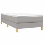 vidaXL Sommier à lattes de lit avec matelas Gris clair 100x200cm Tissu