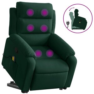 vidaXL Fauteuil inclinable Vert foncé Velours