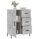 vidaXL Buffet gris béton 69 5x34x90 cm bois d'ingénierie