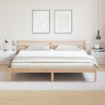 Lit vidaXL avec tête de lit 180x210 cm en bois de pin massif