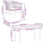 vidaXL Ensemble à manger jardin coussins 5Pièces marron poly rotin verre