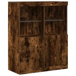 vidaXL Buffet chêne fumé 81x37x100 cm bois d'ingénierie