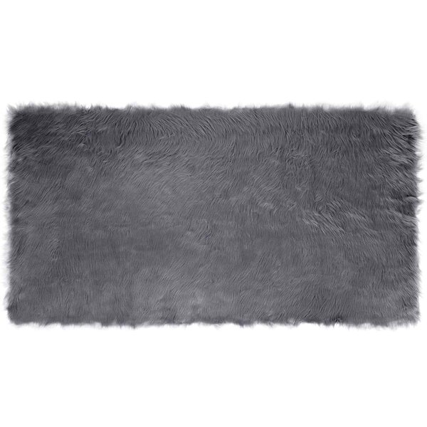 vidaXL Tapis en fausse Tafalla Anthracite 60 x 110 cm Polyester