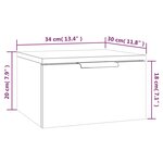 vidaXL Tables de chevet murales 2 Pièces Sonoma gris 34x30x20 cm