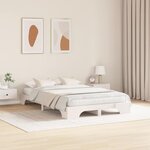 vidaXL Cadre de Lit Blanc 140x190 cm en Pin Massif