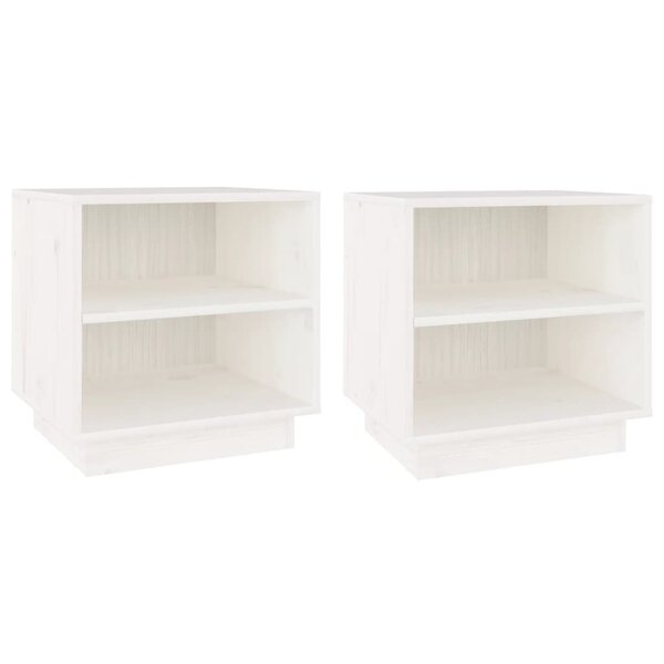 vidaXL Tables de chevet 2 Pièces Blanc 40x34x40 cm Bois de pin solide