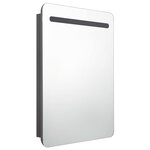 vidaXL Armoire de salle de bain à miroir LED gris 60x11x80 cm