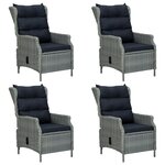 vidaXL Ensemble à manger de jardin 5 Pièces Gris clair