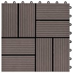 vidaXL Carreau de terrasse 11 Pièces Marron foncé 30 x 30 cm WPC