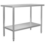 vidaXL Table de travail de cuisine avec étagère 120x60x150 cm Inox
