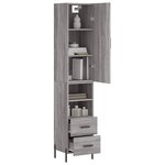 vidaXL Buffet haut Sonoma gris 34 5x34x180 cm Bois d'ingénierie
