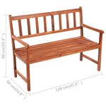 vidaXL Banc de jardin avec coussin 120 cm Bois d'acacia massif