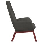 vidaXL Chaise de relaxation avec repose-pied Gris foncé Tissu