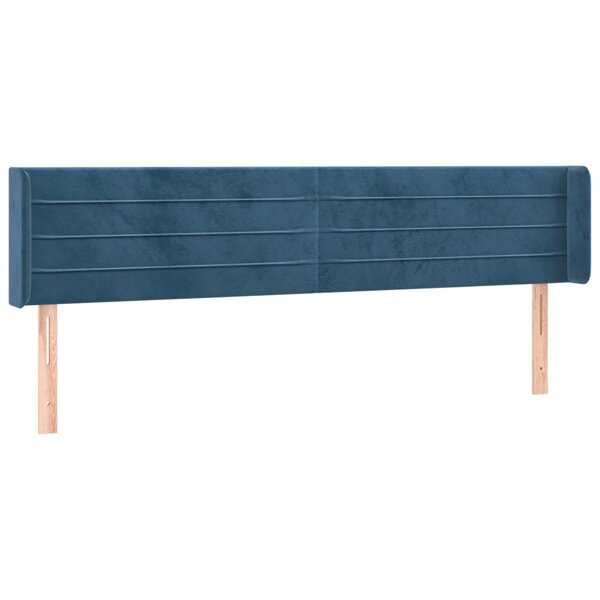 vidaXL Tête de lit avec oreilles Bleu foncé 183x16x78/88 cm Velours