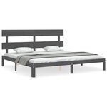 vidaXL Cadre de lit sans matelas gris 200x200 cm bois massif de pin