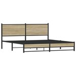 vidaXL Cadre de lit en métal sans matelas chêne sonoma 183x213 cm