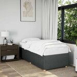 vidaXL Cadre de lit sans matelas gris foncé 90x190 cm tissu