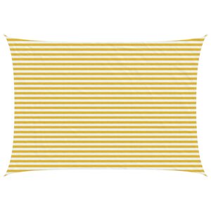 vidaXL Voile d'ombre 3 5 x 4 5 m HDPE Rectangulaire Jaune et blanc