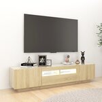 vidaXL Meuble TV avec lumières LED Chêne sonoma 180x35x40 cm