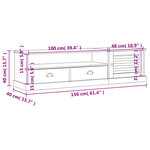 vidaXL Meuble TV VIGO blanc 156x40x40 cm bois massif de pin