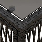 vidaXL Table de Jardin Noir 55 x 55 x 37 cm Rattan PE et Verre