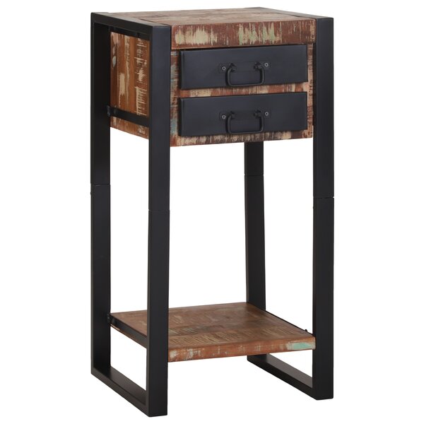 vidaXL Table d'appoint Multicolore 40x40x80 cm en bois récupéré