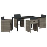 vidaXL Ensemble de salle à manger pour jardin 5 Pièces Gris polyrotin