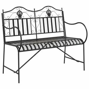 vidaXL Banc de jardin Noir 103 5 x 59 x 89 cm Acier