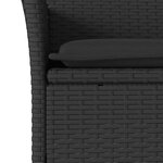 vidaXL Ensemble à manger de jardin et coussins 5 Pièces noir rotin acacia