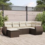 vidaXL Salon de jardin avec coussins 6 Pièces marron résine tressée