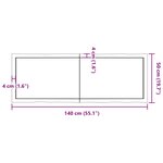 vidaXL Dessus de table bois massif non traité bordure assortie