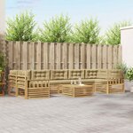 vidaXL Ensemble de canapés d'extérieur 8 Pièces Blanc et Beige
