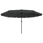 vidaXL Parasol de jardin Anthracite et noir 395 x 395 x 245 cm