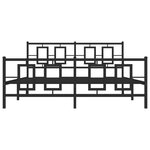vidaXL Cadre de lit métal sans matelas avec pied de lit noir 150x200cm