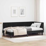 vidaXL Cadre de lit d'angle avec tête de lit Noir 90 x 200 cm Velours