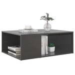 vidaXL Table basse Gris brillant 90x67x33 cm Aggloméré