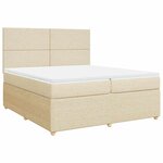 vidaXL Sommier à lattes de lit avec matelas Crème 200x200 cm Tissu