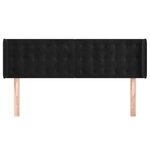 vidaXL Tête de lit avec oreilles Noir 147x16x78/88 cm Velours