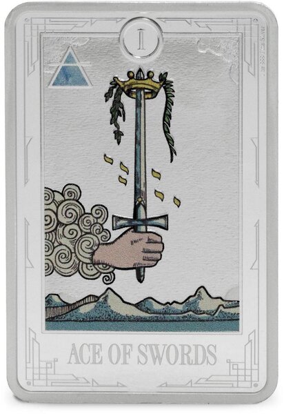 Pièce de monnaie en Argent 2 Dollars g 31.1 (1 oz) Millésime 2025 Tarot Minor Arcana ACE OF SWORDS