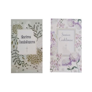 Carte De Voeux -  Sincères Condoléances - Fleurs Visuel Aléatoire*