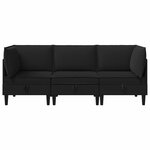 vidaXL Ensemble de meubles pour le salon 3 Pièces Noir Tissu