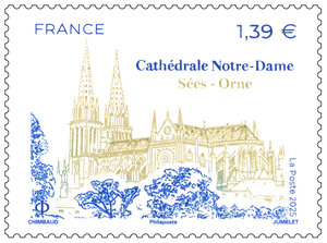 Timbre - Cathédrale Notre-Dame de Sée - Lettre verte