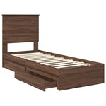 vidaXL Lit de Rangement Chêne brun 75 x 190 cm Bois d'ingénierie