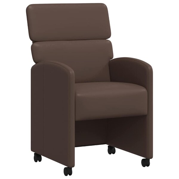 vidaXL Chaises de Salle à Manger avec Roues 2 pc Simili cuir Marron