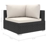 vidaXL Salon de jardin 12 Pièces avec coussins résine tressée noir