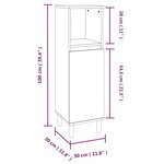 vidaXL Armoire de salle de bain gris béton 30x30x100 cm