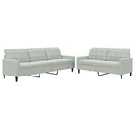 vidaXL Ensemble de canapés 2 Pièces avec coussins Gris clair Velours