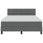 vidaXL Lit Box Spring avec Matelas & LED Gris Foncé 160x200 cm Tissu